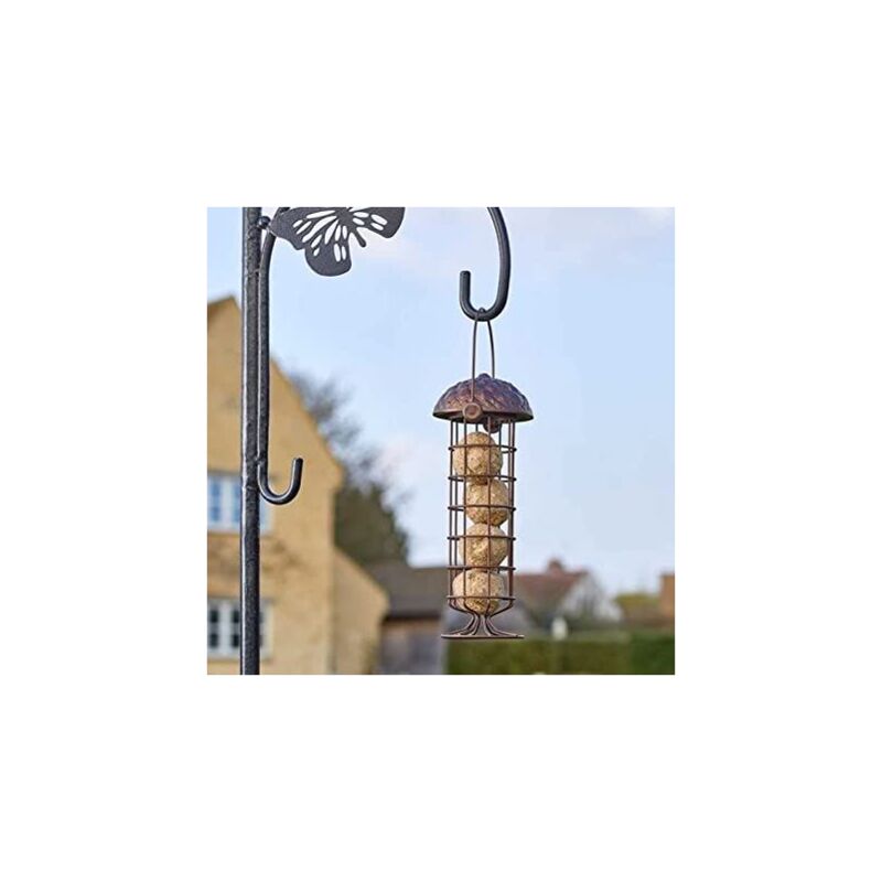 Garden Mile 26cm Acorn Bird Feeder Hanging Caged Bird Feeder Garden Outdoor Wild Bird Feeding Station Suitable for Bird Seeds, Peanuts, Suet Balls