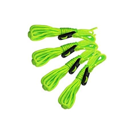 Garden Mile 4pc Tent Ropes Guy Rope Set for Camping, Tent , Washing Line Multi-Purpose Reflective Green Luminous Fluorescent Tent Cord Reflect Tent Cord Tensioners Windproof 2.4m x 3mm