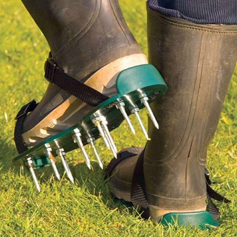 Garden Mile jardin Aérateur gazon Chaussures manuel Aérateur gazon avec 5.7cm pointes et attaches universel Aérateur gazon sandales - bleu