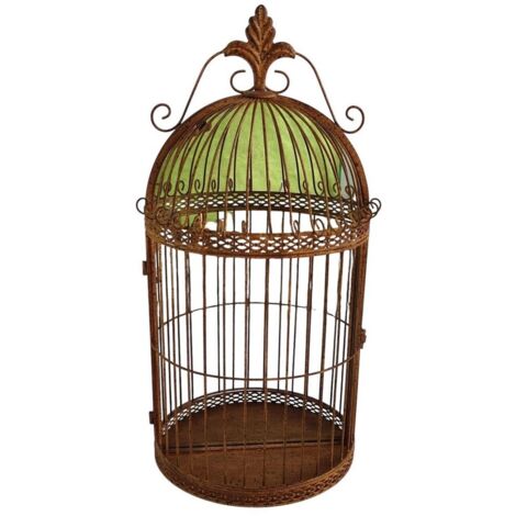 Garden Mirror Cage - Metal - L17 x W32 x H63 cm - Rusty