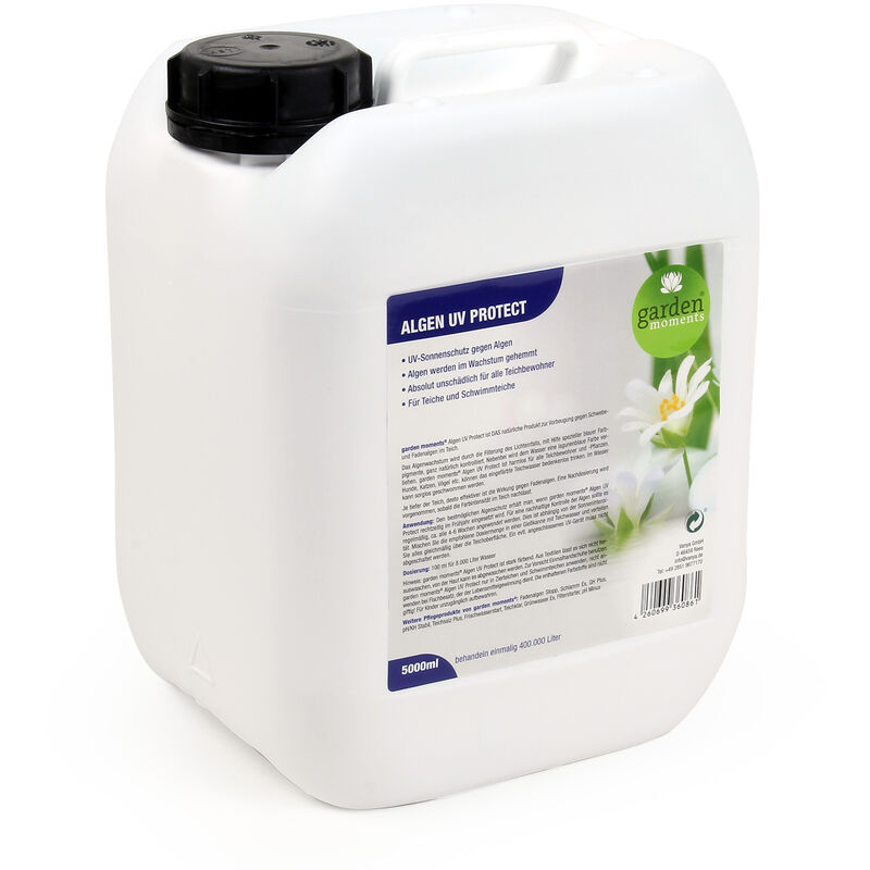 

garden moments Alguicida UV Protector 5000ml, para 400000l de agua de estanque, contra algas verdes