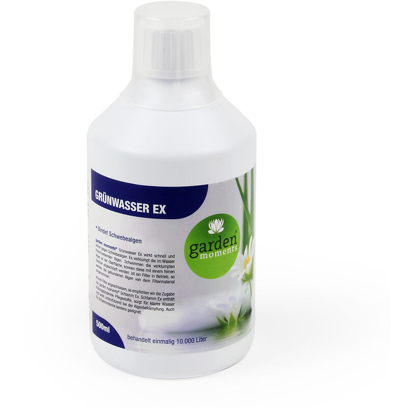 

garden moments Anti Agua Verde 500ml, trata 10000l de agua de estanque, aglutinador de algas