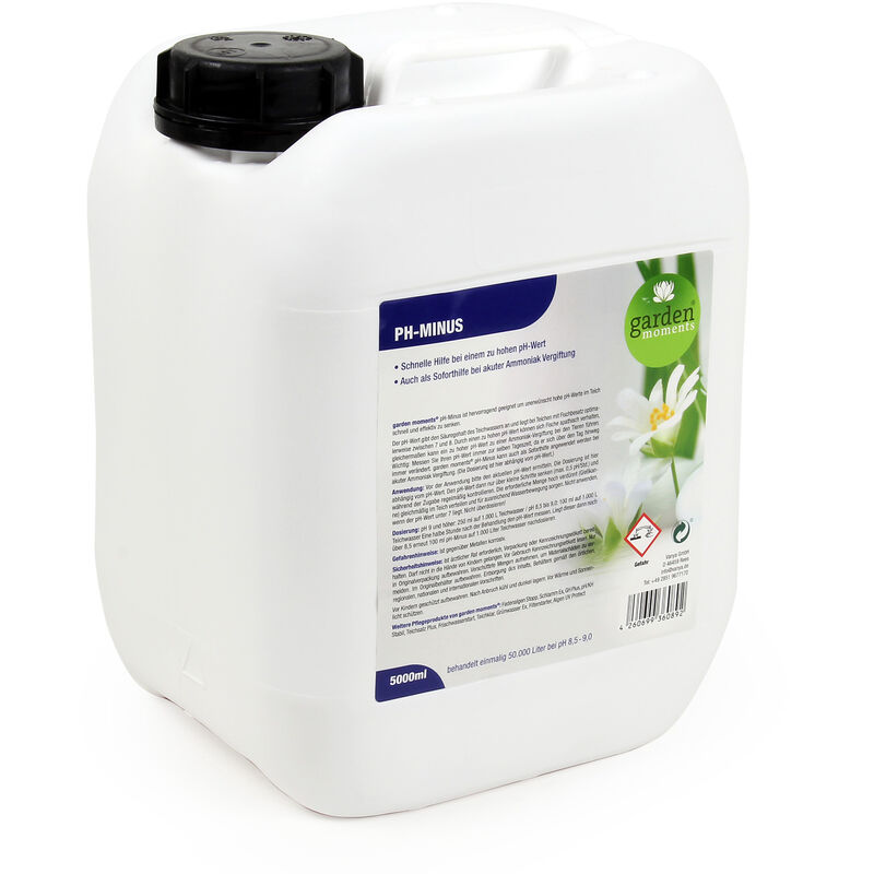 

garden moments pH Minus 5000ml, tratamiento para 50000l de agua de estanque, reductor de pH