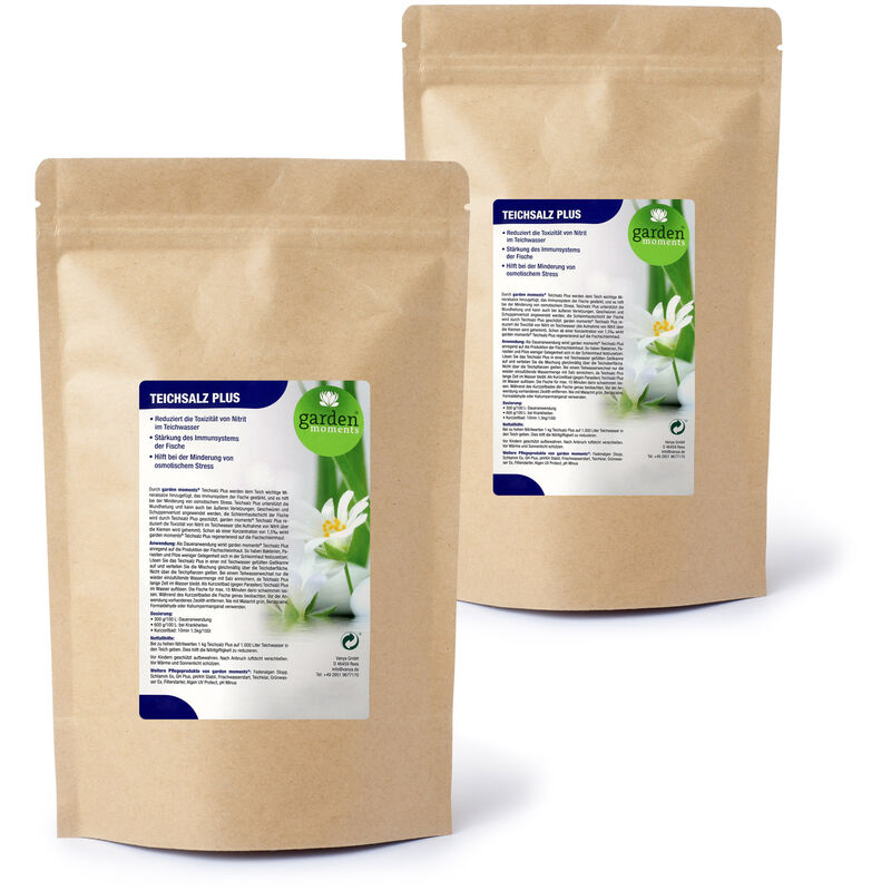 

garden moments Sal para estanques 10000g (2x5kg) para reducir el estrés osmótico