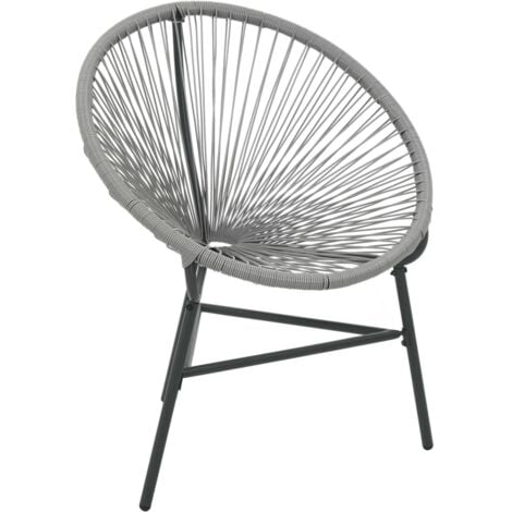 Garden Moon Chair Poly Rattan Grey vidaXL