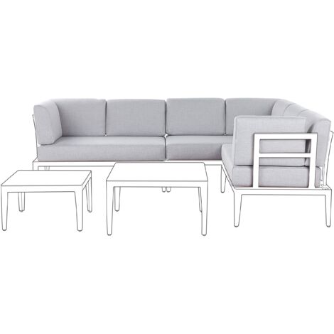 Garden Outdoor Cushion Cover Set for Sofa Seat and Backrest Light Grey Rima III