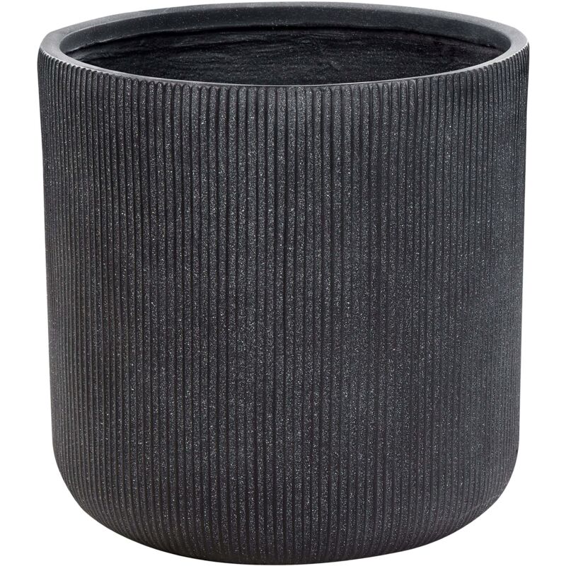 Beliani Plant Pot Oreoi 55 Cm Graphite Grey