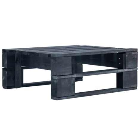 Garden Pallet Ottoman Wood Black