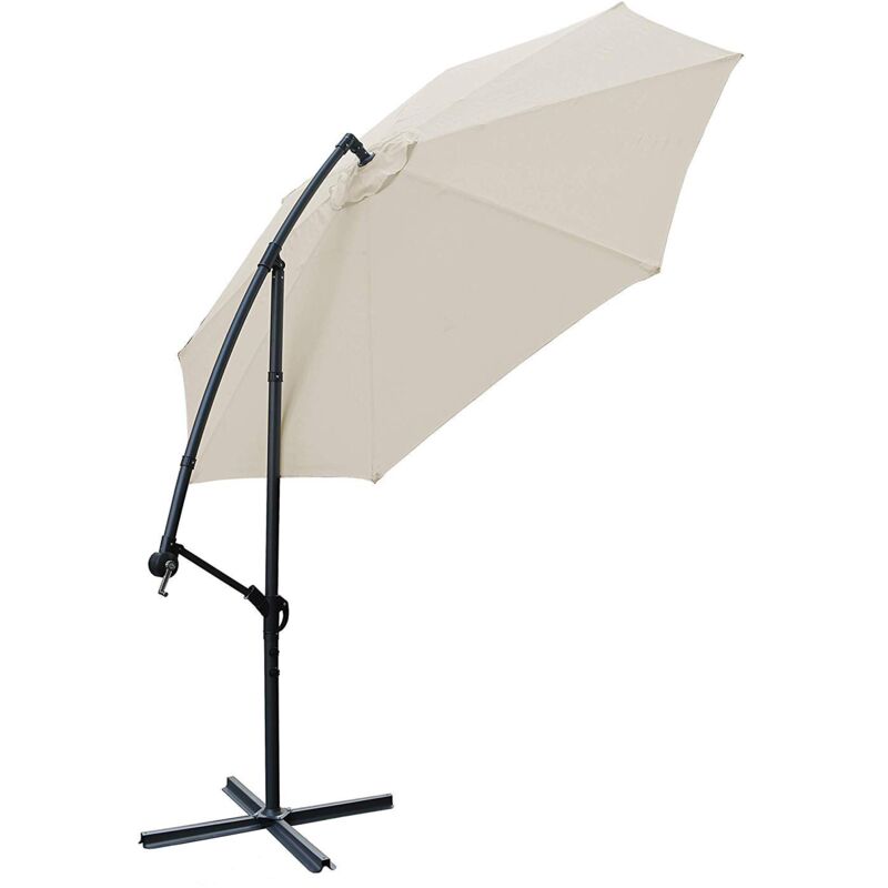 2.5M Garden Parasol Aluminum Sun Shade Outdoor Patio Umbrella Cantilever Crank