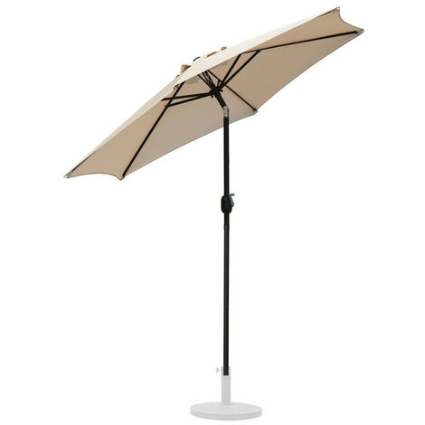 Garden Parasol Umbrella with Crank and Tilt UV Protection Market Table Parasol 3M Beige
