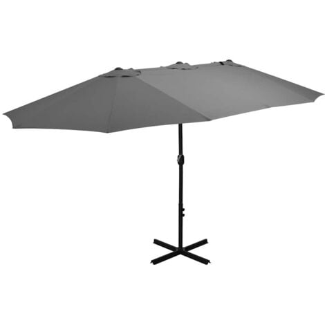 Garden Parasol with Aluminium Pole 460x270 cm Anthracite vidaXL