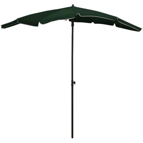 Garden Parasol with Pole 200x130 cm Green vidaXL