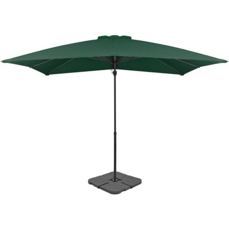 Garden Parasol with Portable Base Green vidaXL