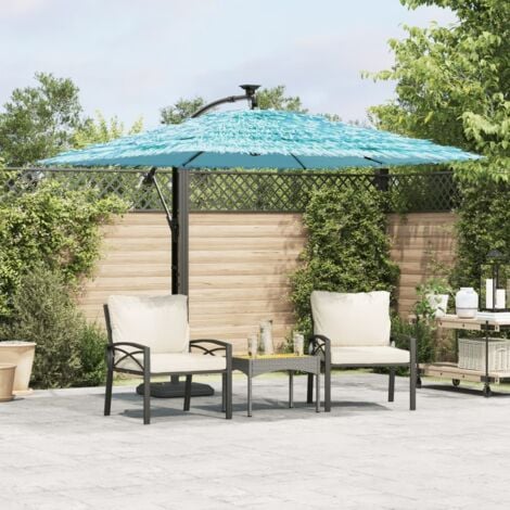 Garden Parasol with Steel Pole Blue 246x246x230 cm vidaXL