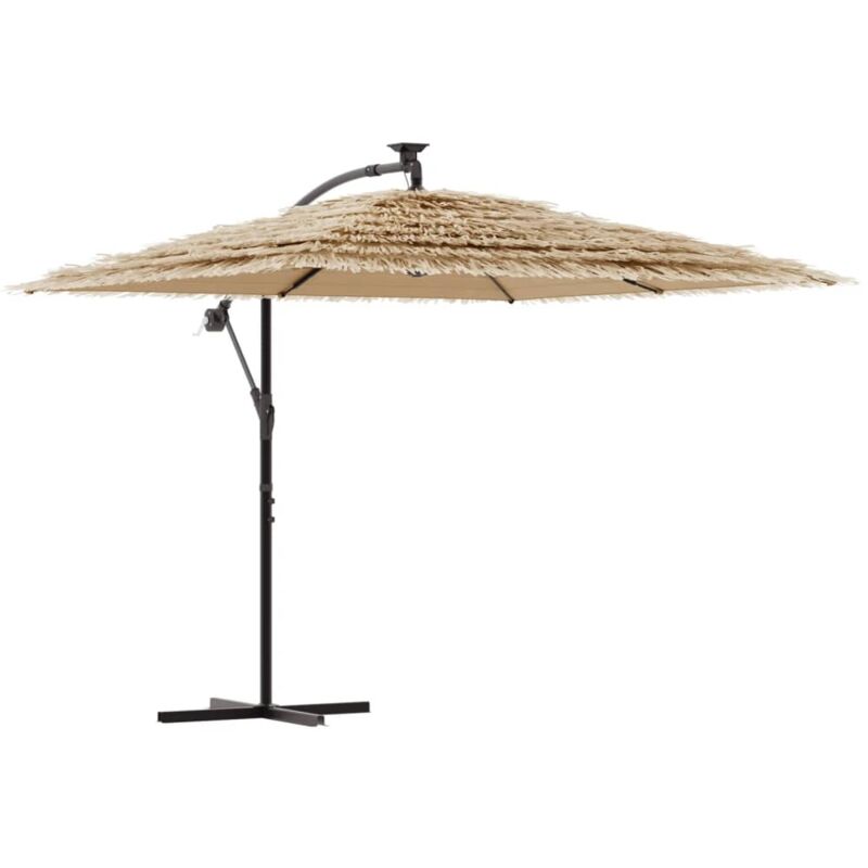 Garden Parasol With Steel Pole Brown 290x290x238 Cm Vidaxl