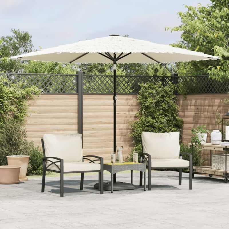 Garden Parasol With Steel Pole White 288x288x225 Cm Vidaxl