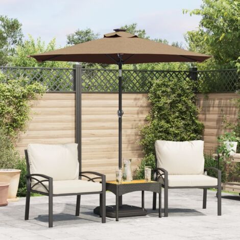 Garden Parasol with Steel Pole Taupe 225x225x212 cm vidaXL