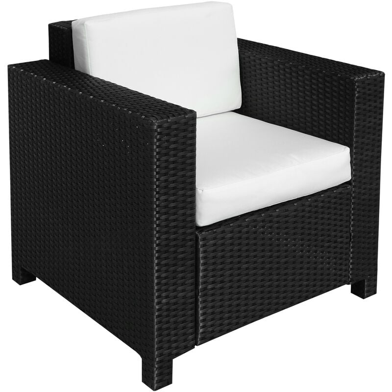 Garden Patio Rattan Wicker Furniture Single Cube Chair Sofa Outdoor Black