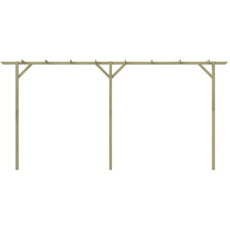 Wooden Garden Pergola Wood with 3 Posts Rot-resistant 400 x 40 x 205 cm Outdoor