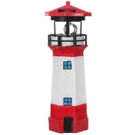 Garden Phare Éclairage LED Solaire Lampes de Jardin Lampe LED Solaire Lumière de Décoration - LED Rotative Étanche Lumière de Capteur Extérieur, Lampe de Décoration de Paysage de Jardin