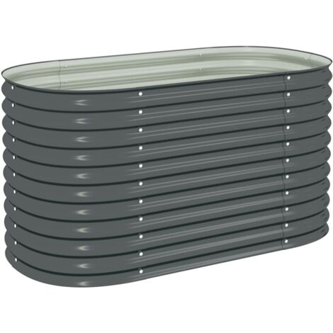 Garden Raised Bed 160x80x81 cm Galvanised Steel Grey