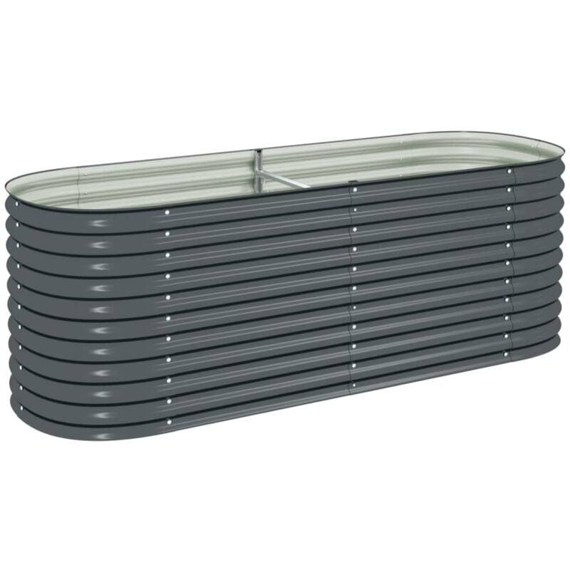 Garden Raised Bed 240x80x81 cm Galvanised Steel Grey Vidaxl