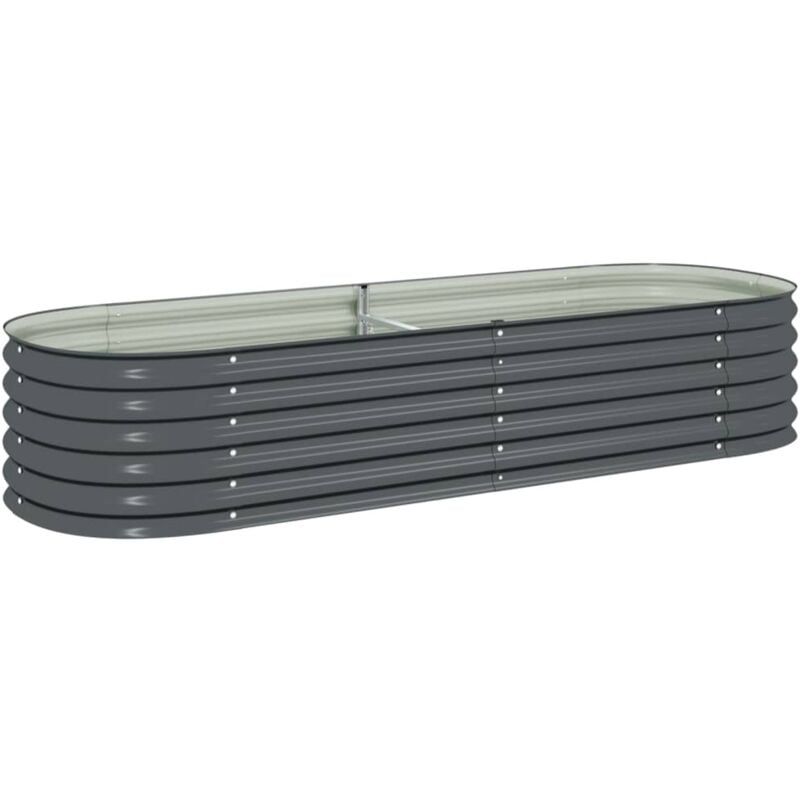 Garden Raised Bed 240x80x44 cm Galvanised Steel Grey Vidaxl