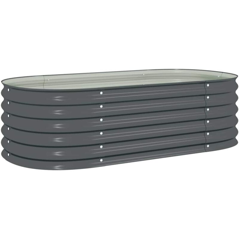 Garden Raised Bed 160x80x44 Cm Galvanised Steel Grey Vidaxl