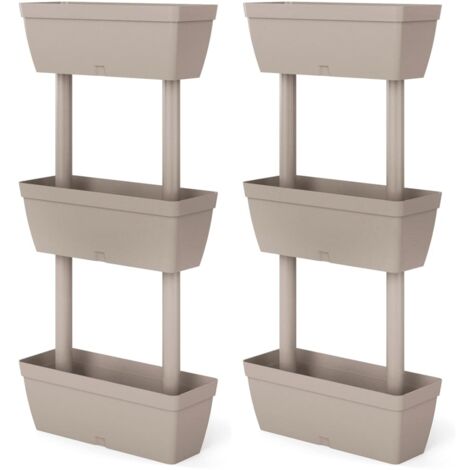 Garden Planter 6 pcs 100 cm Taupe vidaXL