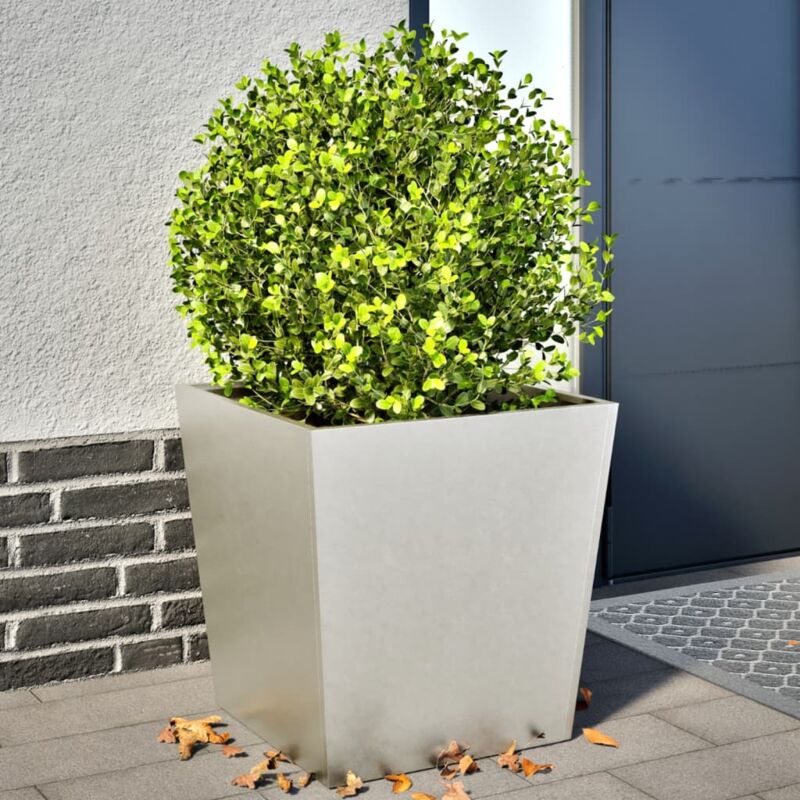 Garden Planters 50x50x50 Cm 2 Pcs Stainless Steel Vidaxl