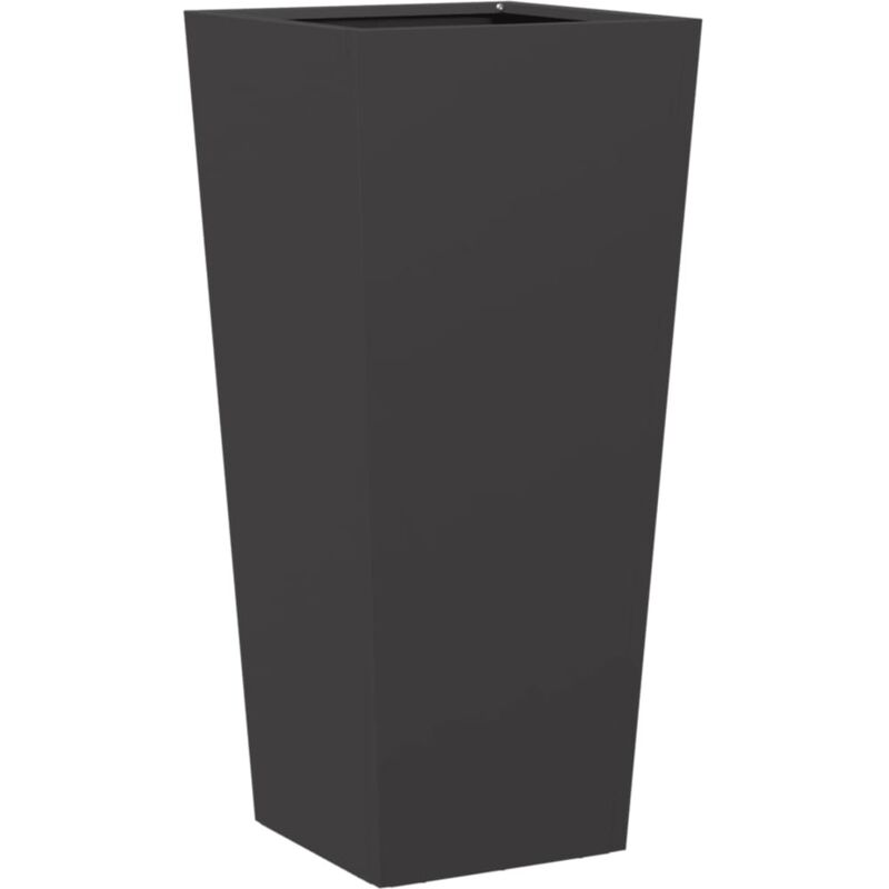 Garden Planter Black 35x35x75 Cm Steel Vidaxl