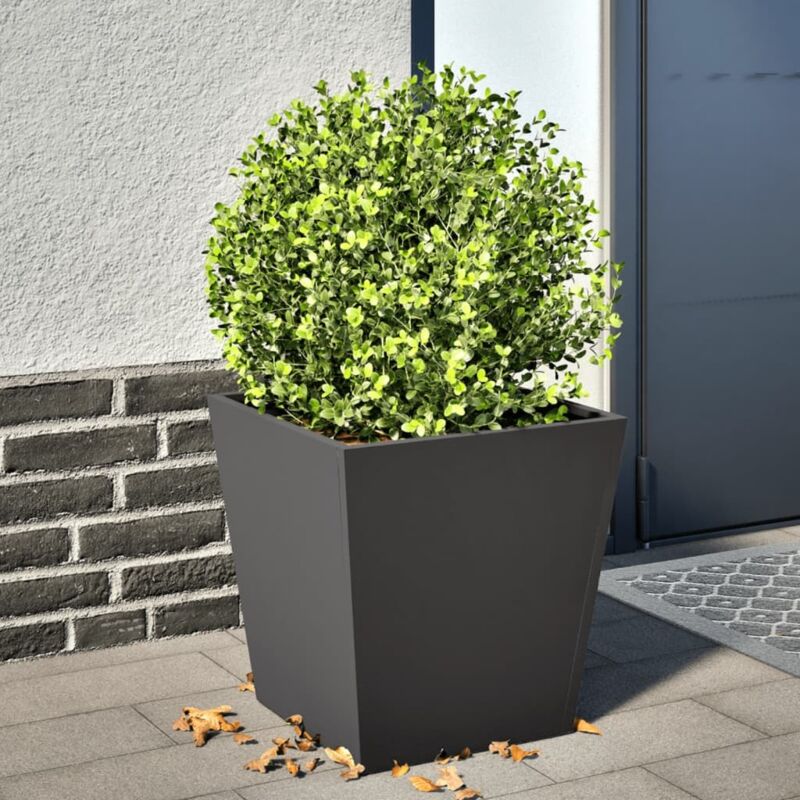 Garden Planter Black 40x40x40 Cm Steel Vidaxl