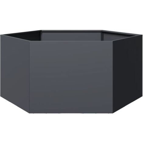 Garden Planter Anthracite Hexagon 104x90x45 cm Steel vidaXL