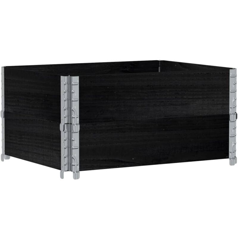 Garden Planter Black 80x60 Cm Solid Wood Pine Vidaxl