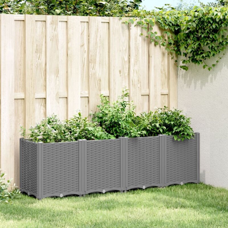 Garden Planter Light Grey 160x40x53 Cm Pp Vidaxl