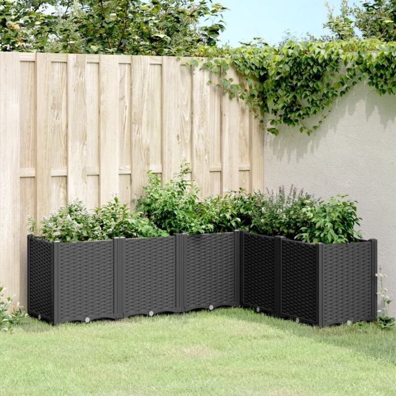 Garden Planter Black 160x120x53 Cm Pp Vidaxl