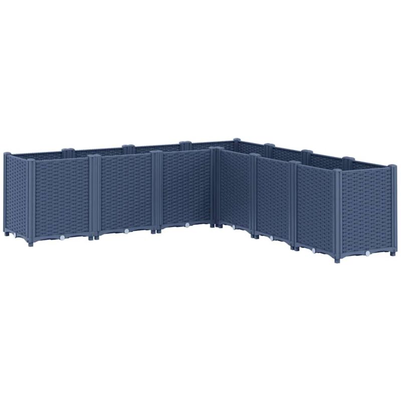Garden Planter Blue Grey 160x160x53 Cm Pp Vidaxl