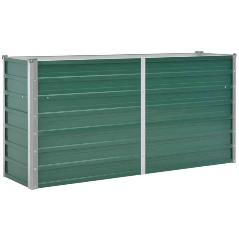 Garden Raised Bed Galvanised Steel 160x40x77 cm Green Vidaxl