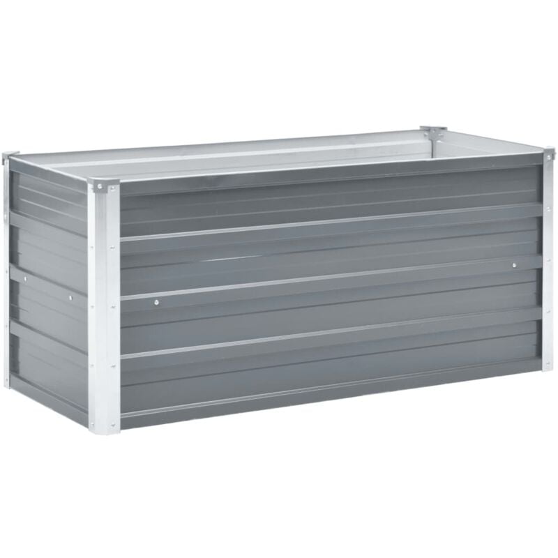 Garden Raised Bed Galvanised Steel 100x40x45 cm Grey Vidaxl