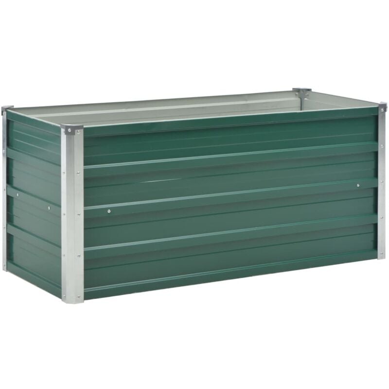 Garden Raised Bed Galvanised Steel 100x40x45 cm Green Vidaxl