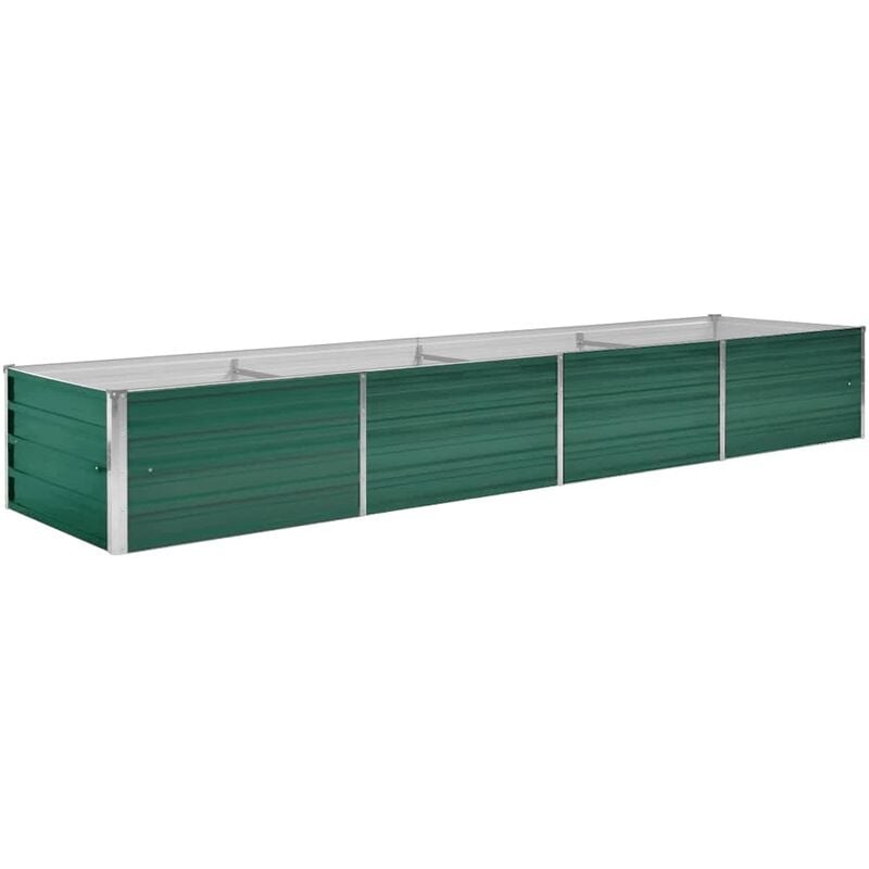 Garden Raised Bed Galvanised Steel 320x80x45 cm Green Vidaxl