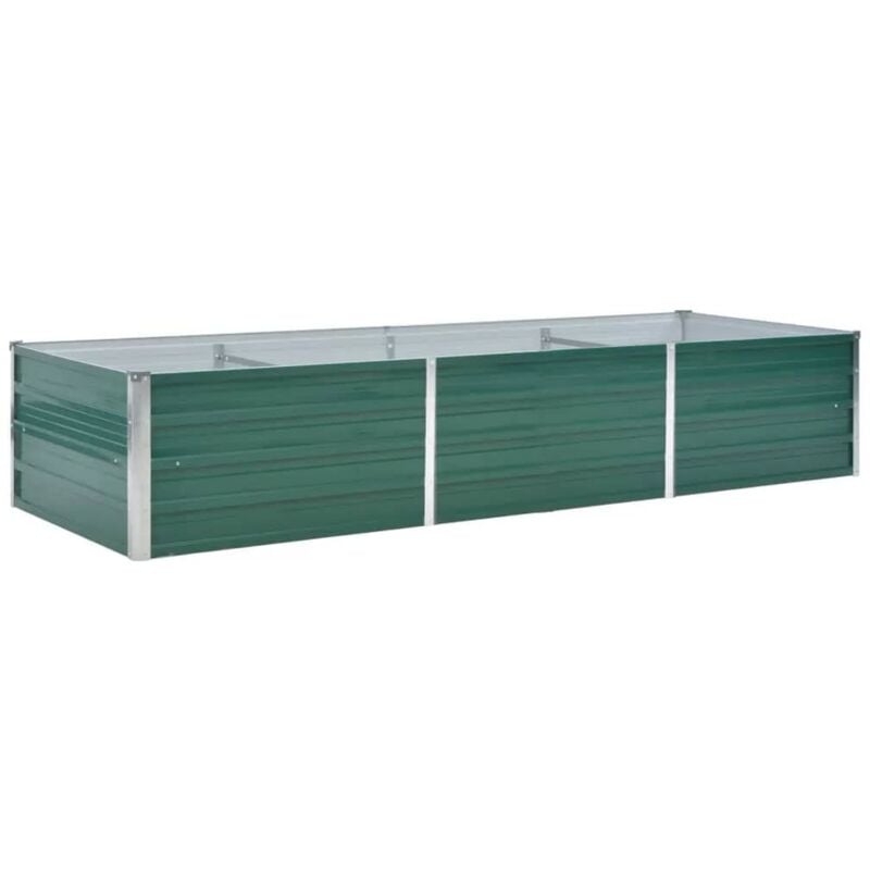 Garden Raised Bed Galvanised Steel 240x80x45 cm Green Vidaxl