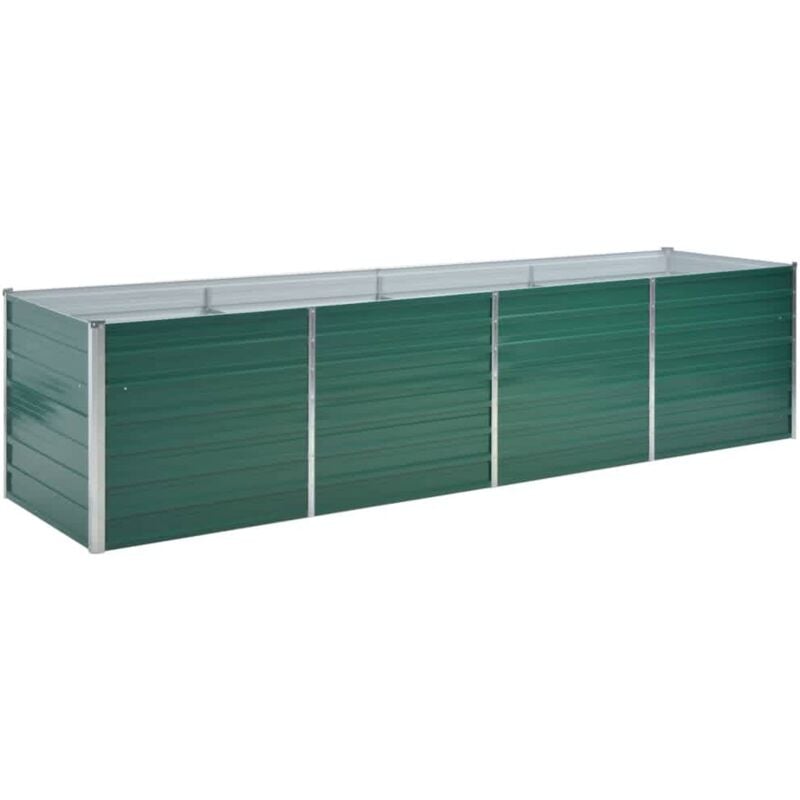 Garden Raised Bed Galvanised Steel 320x80x77 cm Green Vidaxl