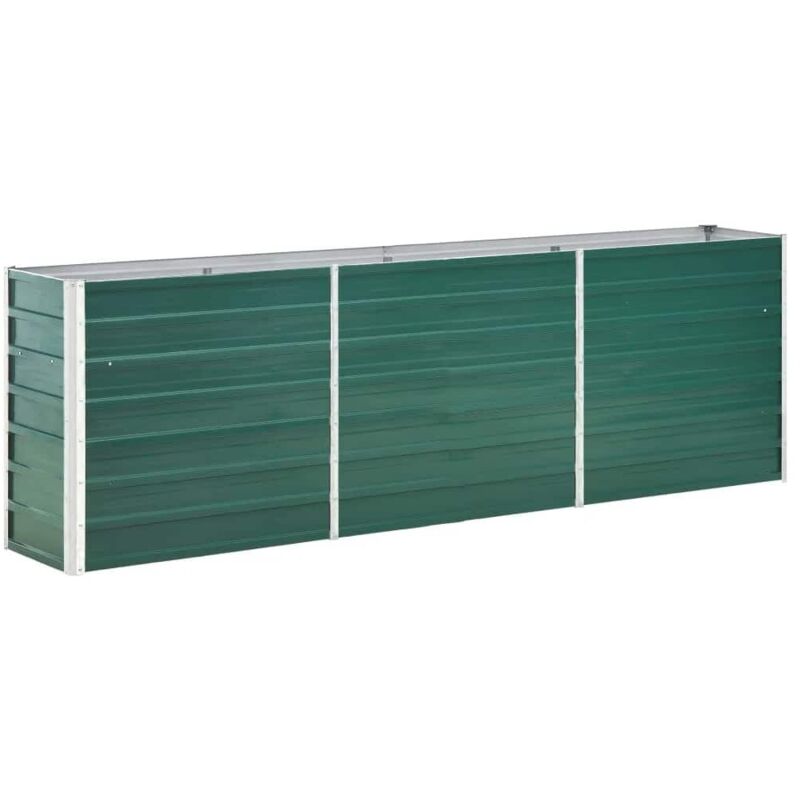 Garden Raised Bed Galvanised Steel 240x40x77 Cm Green Vidaxl