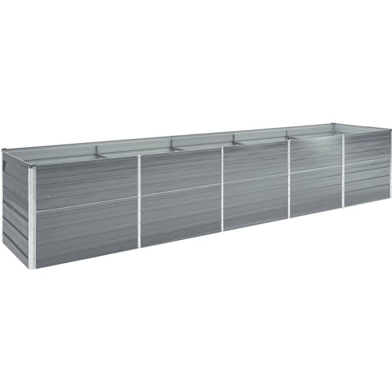 Vidaxl - Garden Raised Bed Galvanised Steel 400x80x45 cm Grey