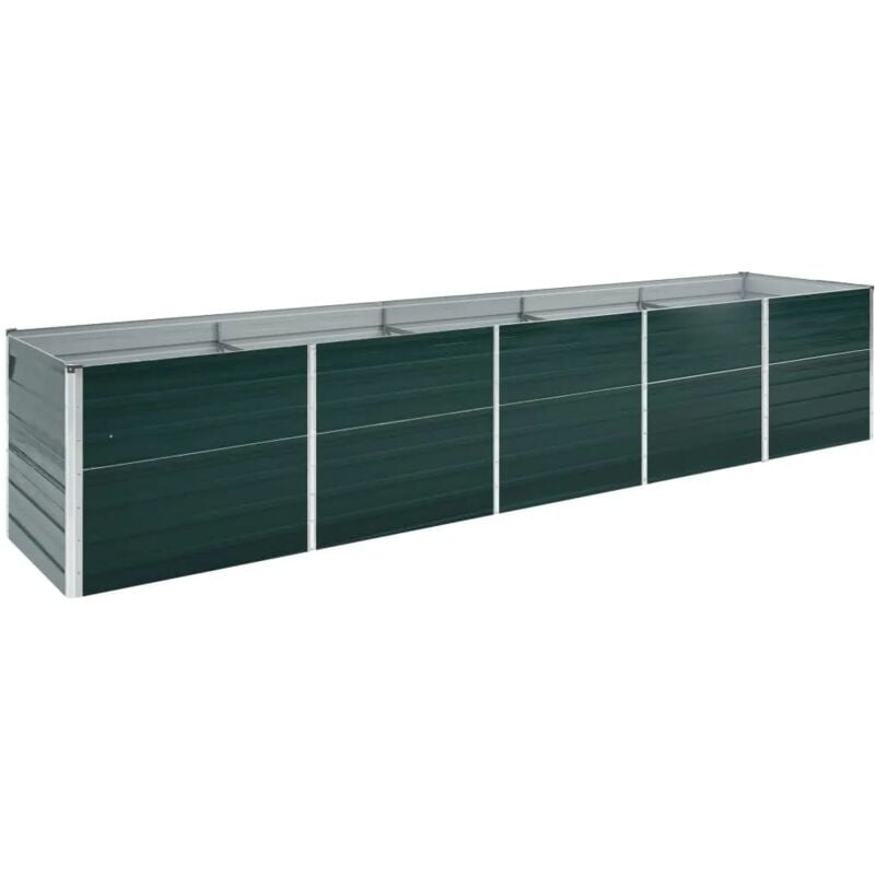 Garden Raised Bed Galvanised Steel 400x80x45 cm Green Vidaxl