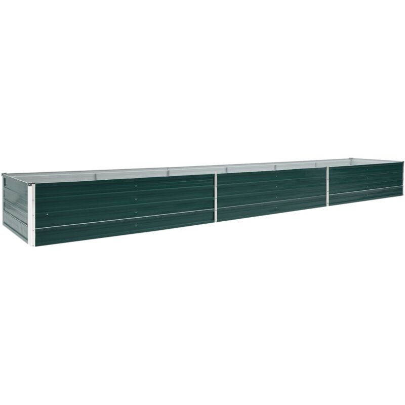 Garden Raised Bed Galvanised Steel 480x80x45 cm Green Vidaxl