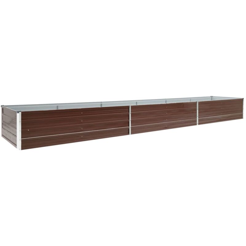 Garden Raised Bed Galvanised Steel 480x80x45 cm Brown Vidaxl