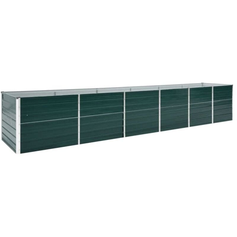 Garden Raised Bed Galvanised Steel 480x80x77 cm Green Vidaxl