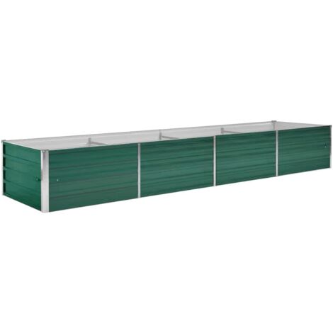 Garden Planter Galvanised Steel 320x80x45cm Green